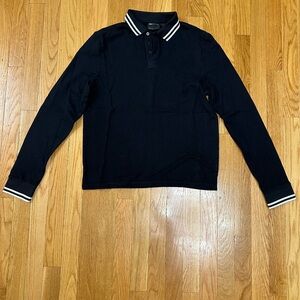 ASOS Black Long Sleeve Polo Shirt